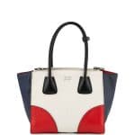 Prada White/Red/Blue Twin Pocket Tote Bag