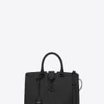 Saint Laurent Black Crocodile Embossed Monogram Cabas Small Bag