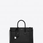 Saint Laurent Black Crocodile Embossed Sac De Jour Small Bag