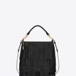 Saint Laurent Black Fringed Emmanuelle Hobo Small Bag