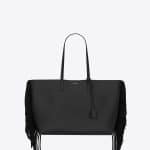 Saint Laurent Black Fringed Fringed Shopping Tote Large Bag