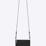 Saint Laurent Black Monogram Crossbody Phone Pouch Bag