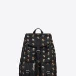 Saint Laurent Black Multicolor Prairie Flower Printed Festival Backpack Bag