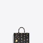 Saint Laurent Black Multicolor Prairie Flower Printed Nano Sac De Jour Bag