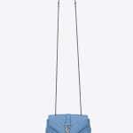 Saint Laurent Light Blue Matelasse Baby Monogram Chain Bag