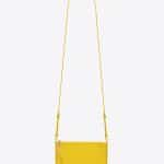 Saint Laurent Yellow Monogram Crossbody Phone Pouch Bag