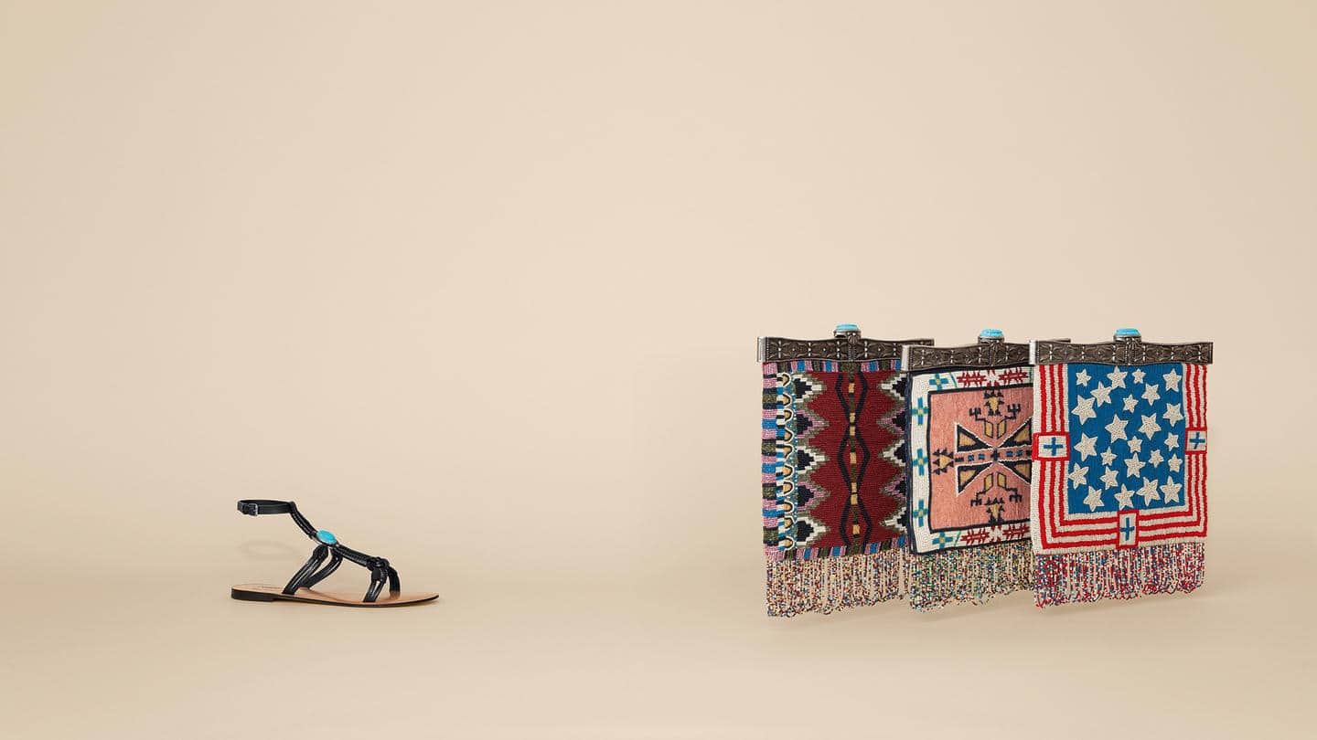 Valentino Black Sandals and Multicolor Beaded Shoulder Bags - Spring 2016