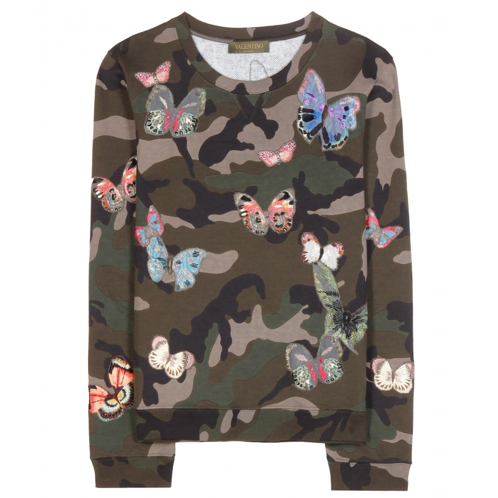 Valentino Camouflage Embroidered Cotton Sweater
