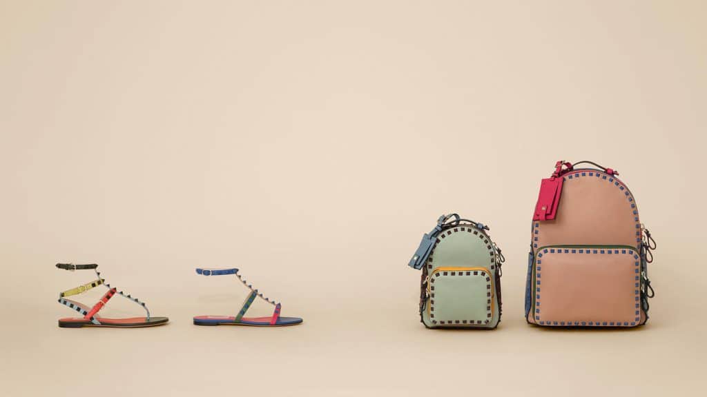 Valentino Multicolor Rockstud Sandals and Backpack Bags - Spring 2016