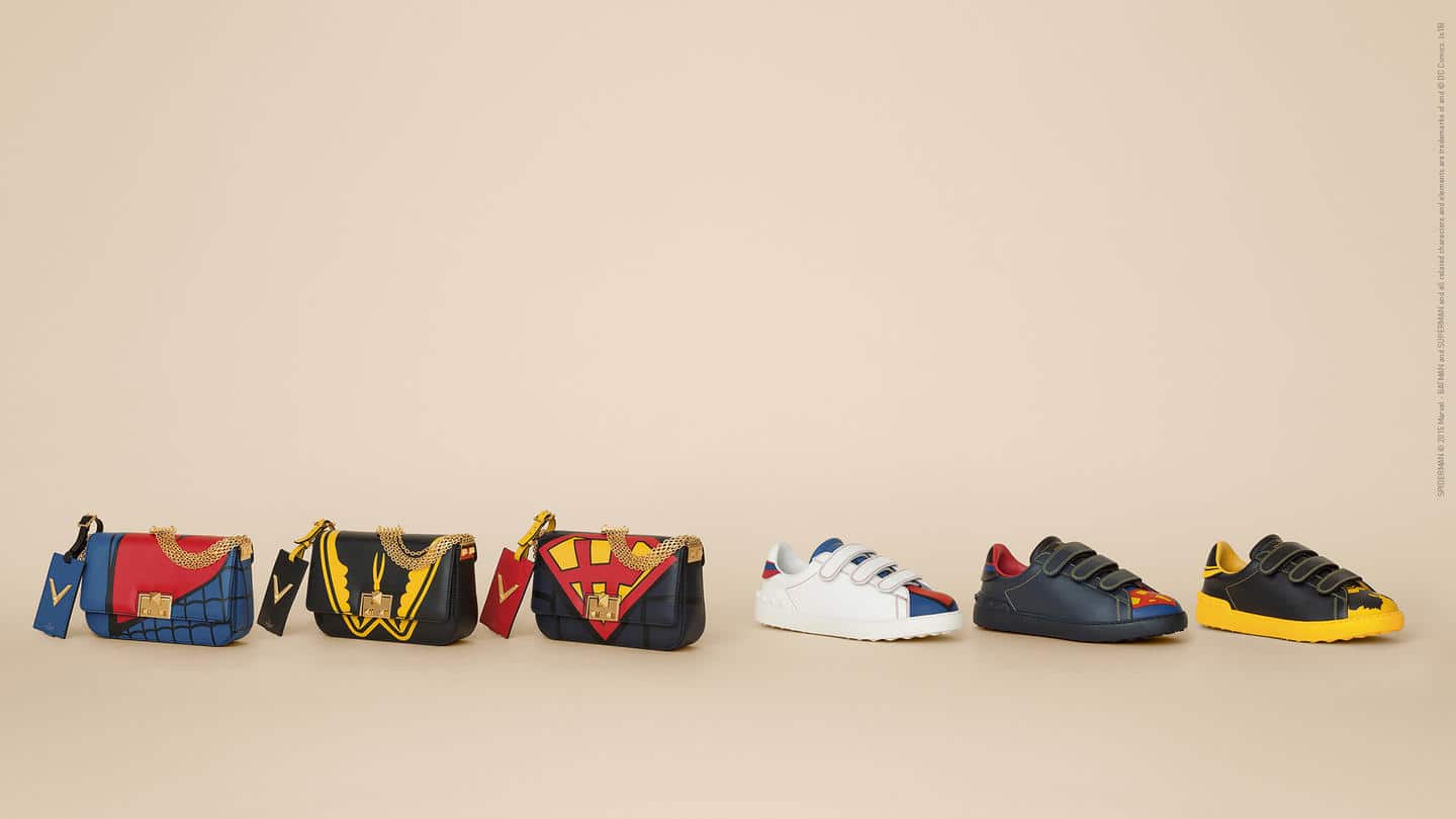 Valentino Superhero Flap Bags and Sneakers - Spring 2016