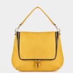 Anya Hindmarch Mustard Maxi Zip Satchel Bag