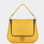 Anya Hindmarch Mustard Maxi Zip Satchel Bag