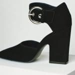 Celine Black Suede Curved Heel Mary Jane Pump