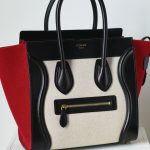Celine Black/Red/White Leather:Textile Micro Luggage Bag