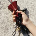 Celine Burgundy Grigri Doll Keyring and Black Grigri Braided Keyring