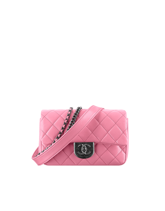 Chanel Pale Pink Zipped Back Pocket Calfskin Flap Bag ○ Labellov
