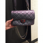Chanel Purple Iridescent Double Carry Flap Small Bag 3