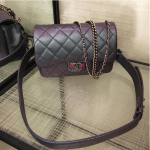 Chanel Purple Iridescent Double Carry Flap Small Bag 4
