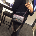 Chanel Purple Iridescent Double Carry Flap Small Bag 5