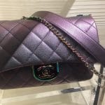 Chanel Purple Iridescent Double Carry Flap Small Bag 6