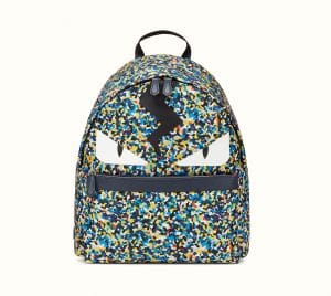 Fendi Multicolor Bag Bugs Granite Print Nylon Backpack Bag