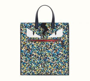 Fendi Multicolor Bag Bugs Granite Print Nylon Tote Bag