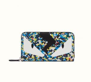 Fendi Multicolor Bag Bugs Granite Print Zip-Around Wallet