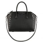 Givenchy Black Grained/Woven Small Antigona Bag