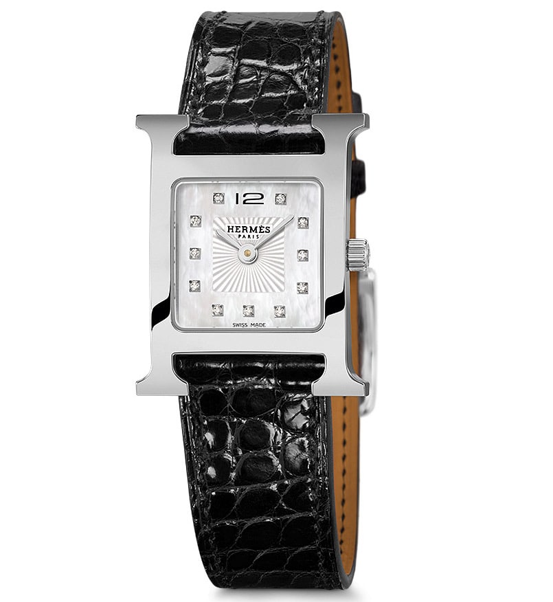 Hermes Alligator Strap Heure H Watch