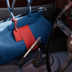 Moynat Blue/Red Pauline Voyage Ruban Bag 2