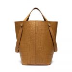 Mulberry Camel Deep Embossed Croc Print Kite Tote Bag