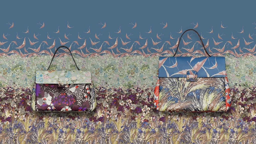 Valentino Multicolor Garden Couture Print Mime Top Handle Bags