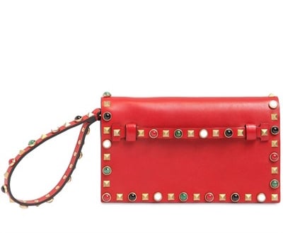 Valentino Rockstud Leather Clutch Bag