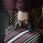 Bottega Veneta Black Multicolor Striped Top Handle Bag