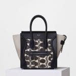 Celine Black/White/Chalk Printed Watersnake/Calfskin Micro Luggage Bag