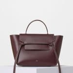 Celine Burgundy with White Double Stitching Mini Belt Bag