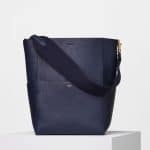 Celine Navy Blue Goatskin Seau Sangle Shoulder Bag