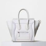 Celine White with Multicolor Double Stitching Micro Luggage Bag