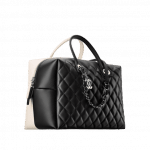 Chanel Black/Ivory Featherweight Bowling Bag