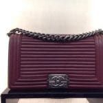 Chanel Burgundy Horizontal Quilted Old Medium Boy Flap Bag