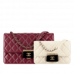 Chanel Burgundy and Ivory Sheepskin and Plexiglas Flap Bags