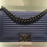 Chanel Gray Horizontal Quilted Small Boy Flap Bag
