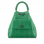 Chanel Green Python and Lambskin Urban Luxury Drawstring Bag