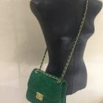 Chanel Green Suede Pagoda Flap Square Mini Bag