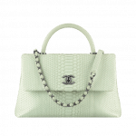 Chanel Light Green Python Coco Handle Large Bag