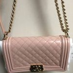 Chanel Light Pink Iridescent Calfskin Boy Bag 2