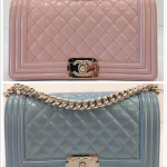 Chanel Light Pink and Light Blue Iridescent Calfskin Boy Bags