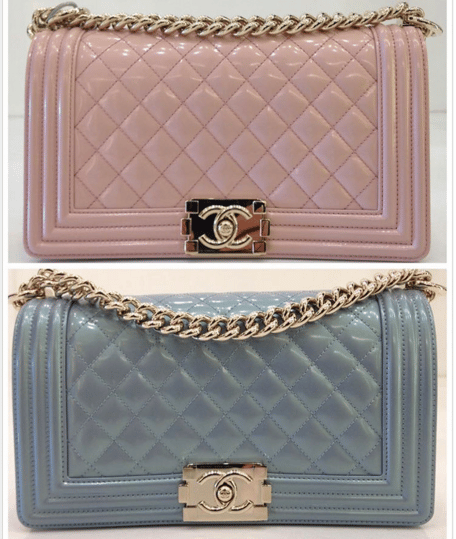 Chanel Light Blue Iridescent Calfskin Medium Boy Bag