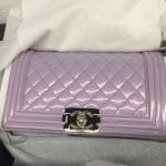 Chanel Light Purple Iridescent Calfskin Boy Bag 2