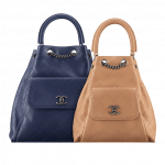 Chanel Navy Blue and Beige Urban Luxury Drawstring Bags